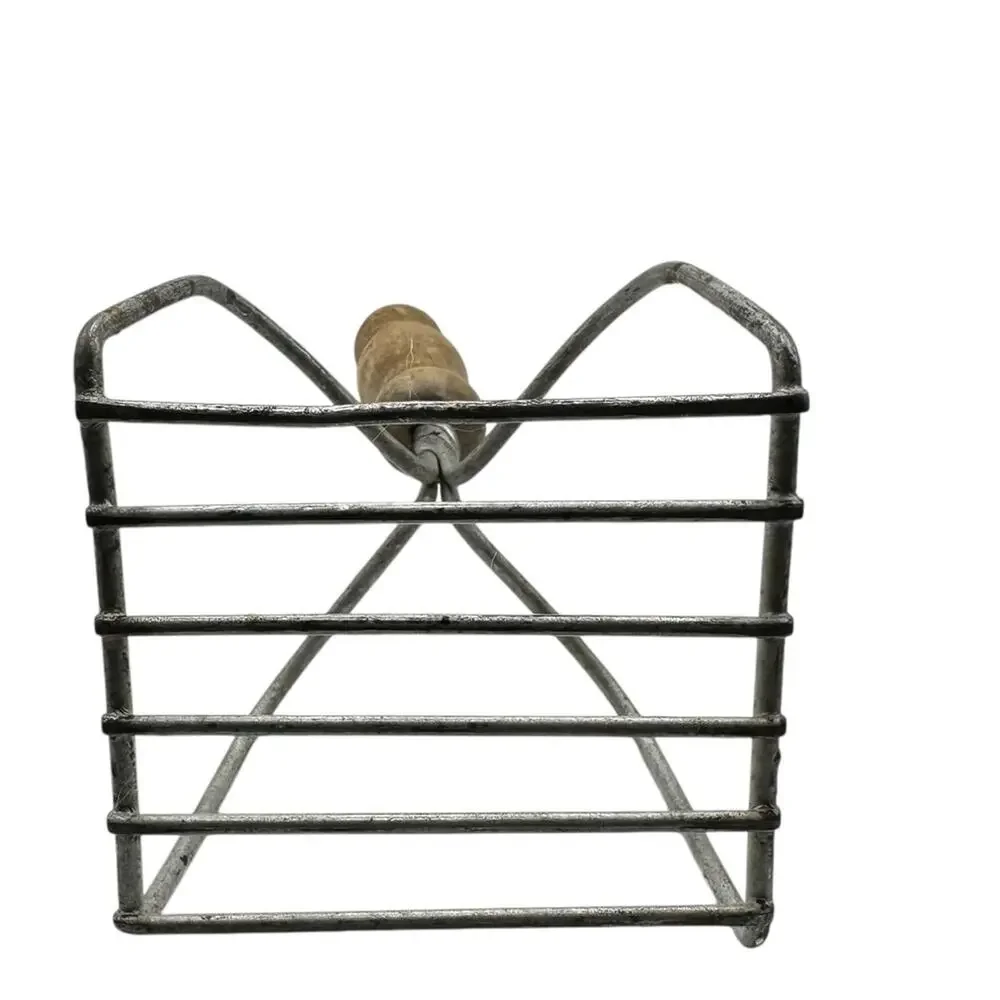 Vintage Potato Masher Wooden Handle Twisted Metal Square Farmhouse Decor 8.75 in